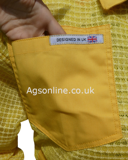 Gelbe 3-Lagen-Imkerjacke mit Fechthaube
