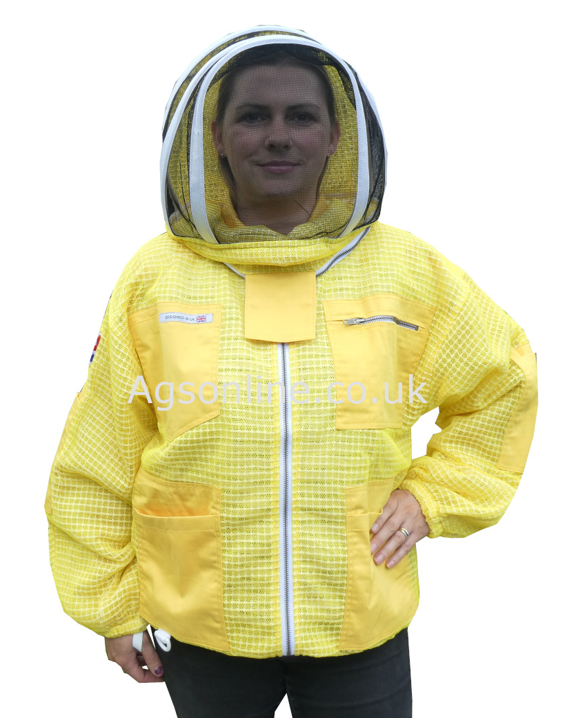 Gelbe 3-Lagen-Imkerjacke mit Fechthaube