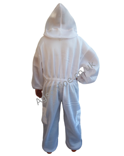 Vue de dos de Blanche ApiAir air mesh Combinaison d'apiculteur avec voile d'escrime hood up
