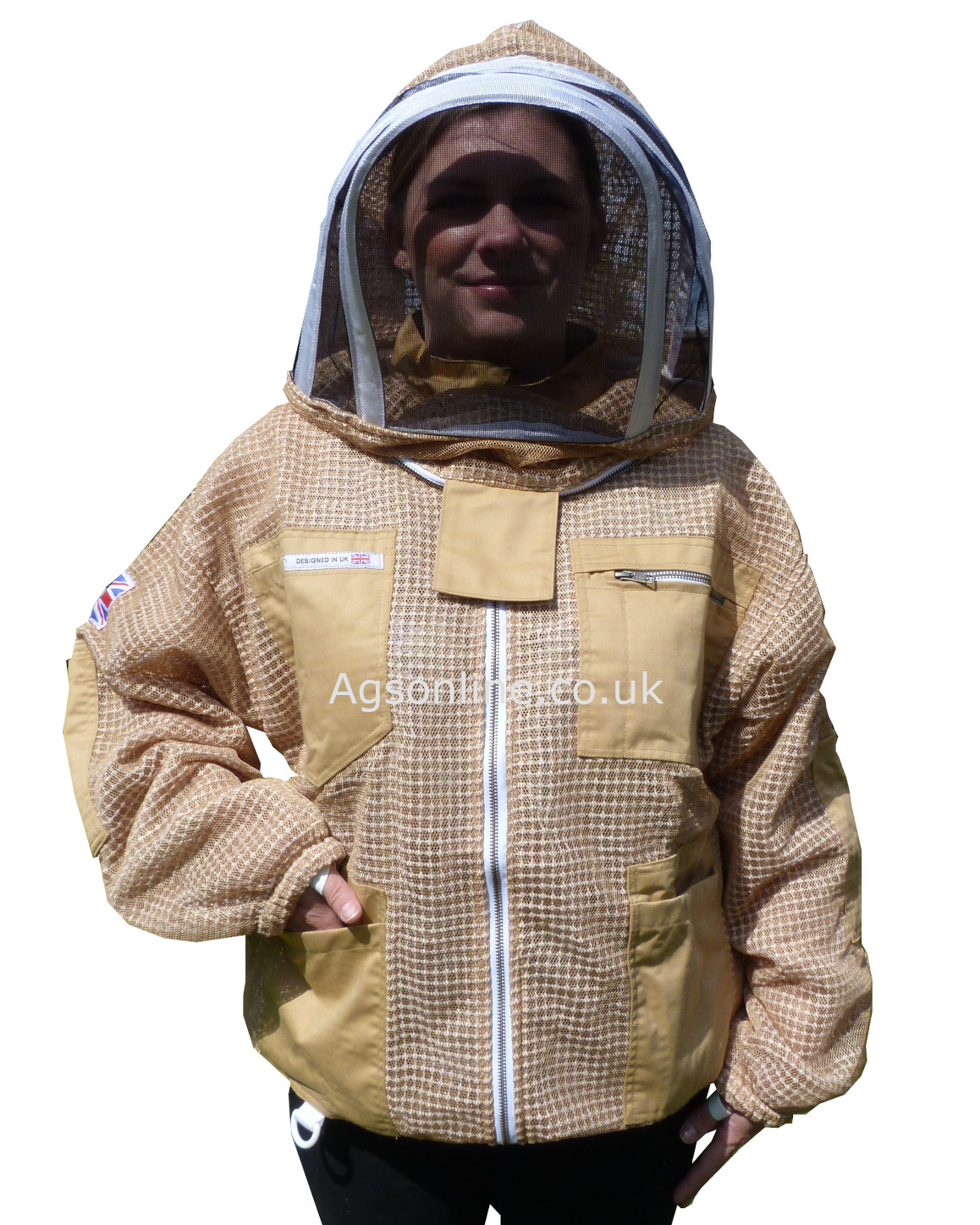 Veste d'apiculteur ventilée 3 couches olive, voile d'escrime