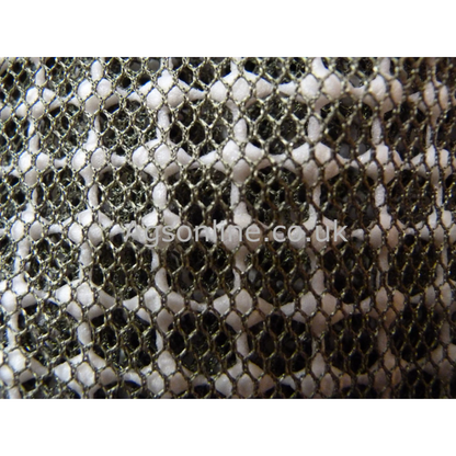 Close-up of green 3 layer ventilated mesh fabric used in the bee suit