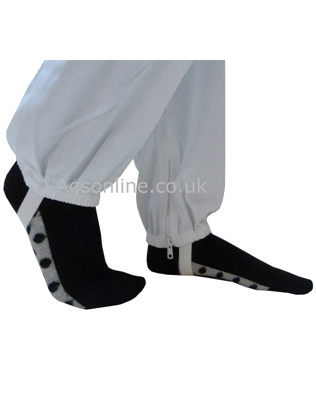 Elasticated ankles with foot loops on Blanco infantil algodón Traje de apicultor