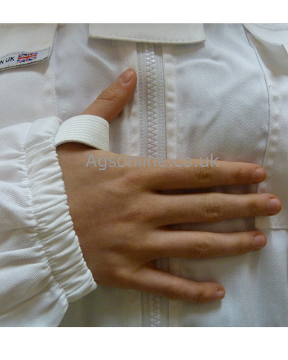 Elasticated cuff with thumb loop on Blanco infantil algodón Traje de apicultor