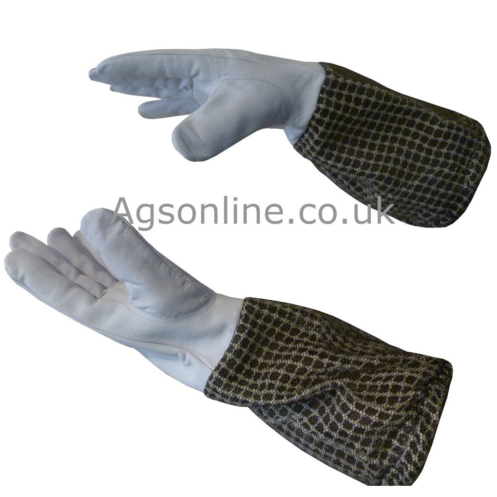 Gants d'apiculteur en cuir with Verte ventilé mesh gauntlets