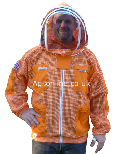 Orange 3-Lagen-Imkerjacke mit Fechthaube
