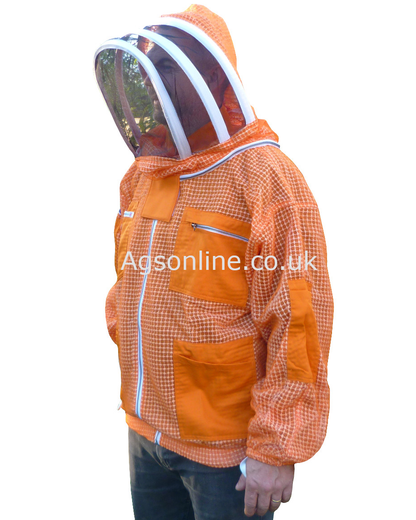 Orange 3-Lagen-Imkerjacke mit Fechthaube