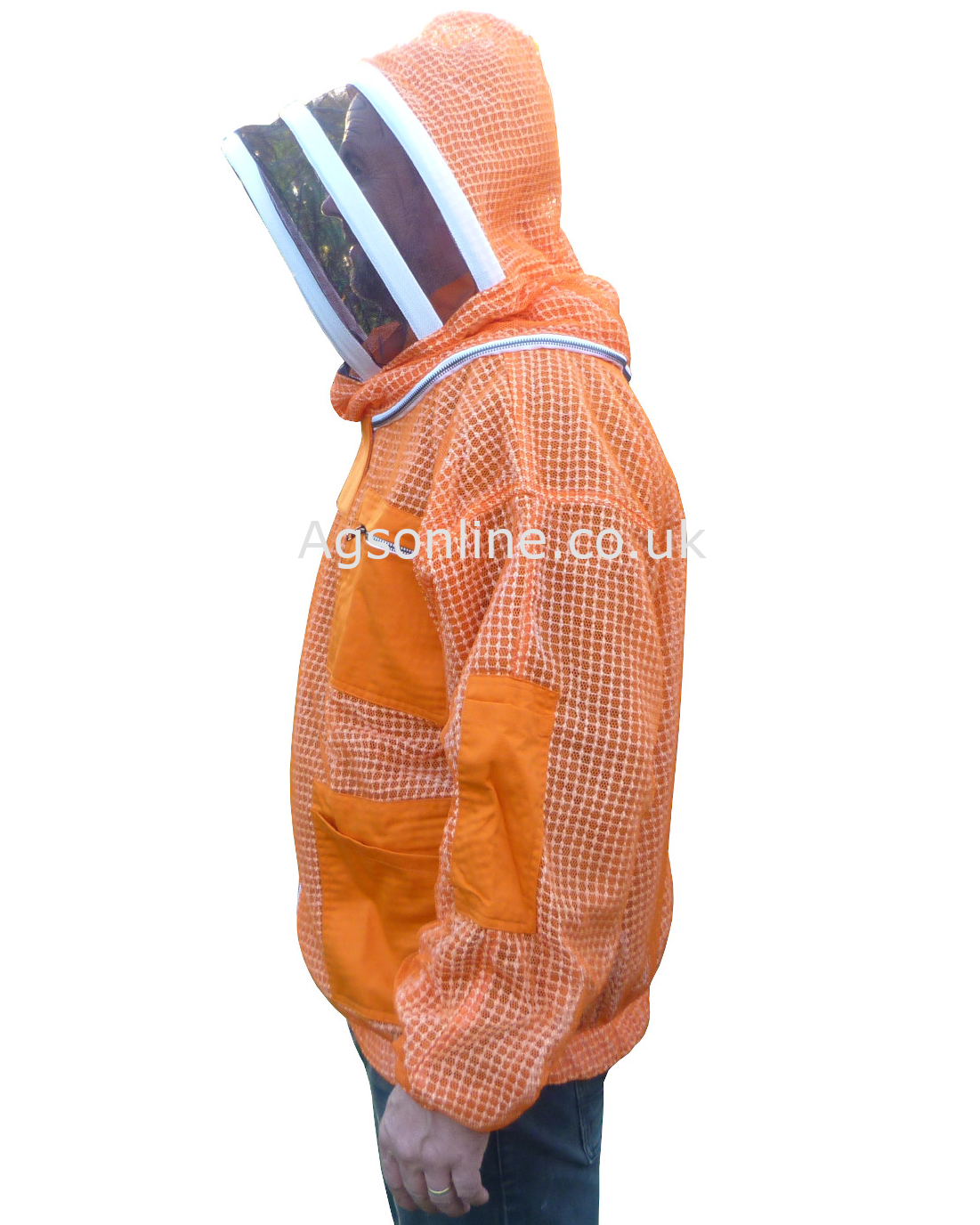 Orange 3-Lagen-Imkerjacke mit Fechthaube