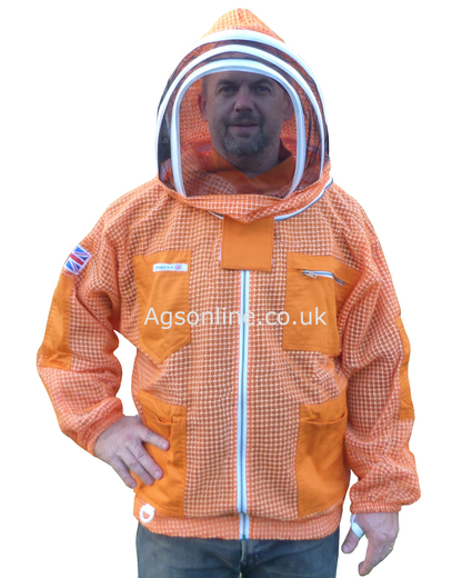 Orange 3-Lagen-Imkerjacke mit Fechthaube