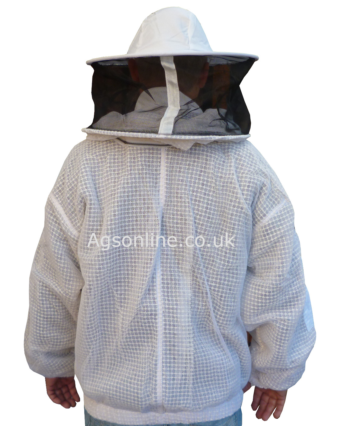 Chaqueta de apicultor ventilada 3 capas blanca con careta redonda