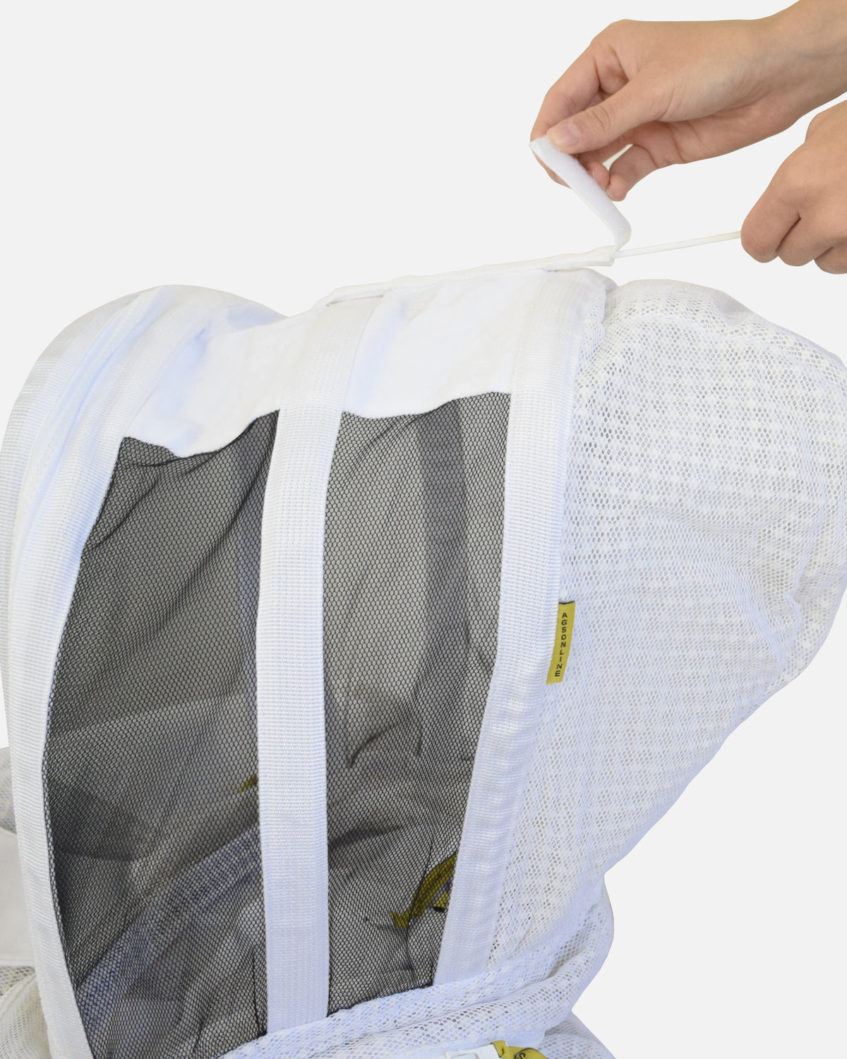 velo fencing of Blanco PRO ventilado Traje de apicultor with loop on top