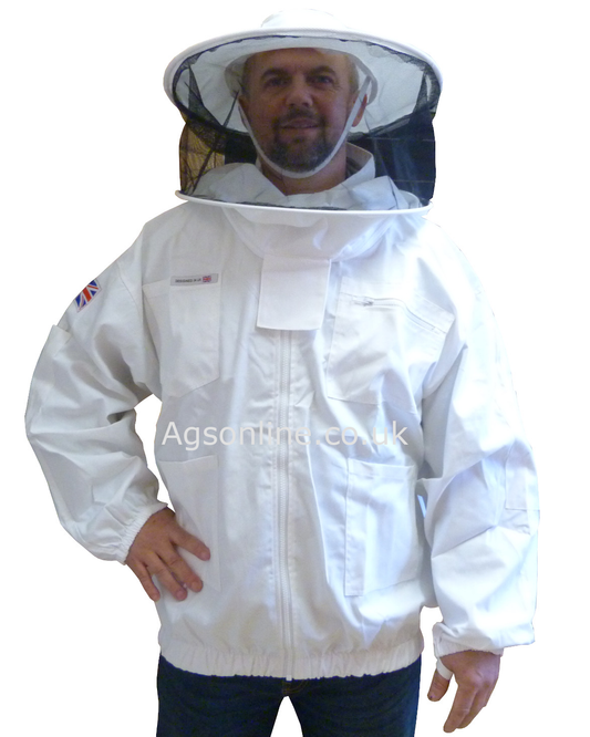 White cotton round hat jacket