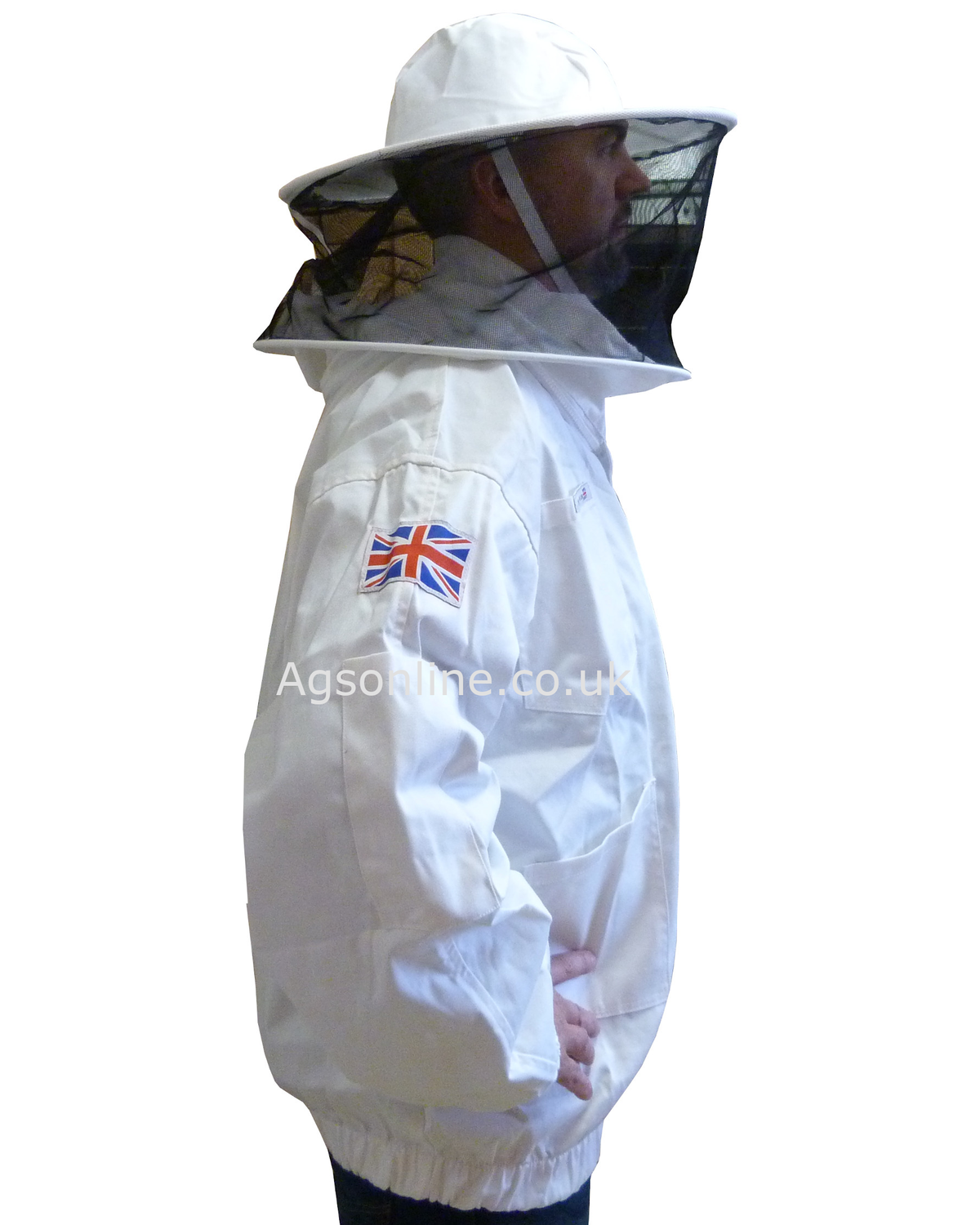 Veste d'apiculteur en coton blanche, voile rond