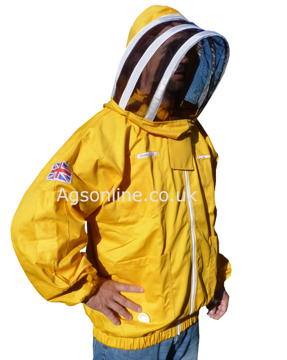 Gelbe Baumwoll-Imkerjacke mit Fechthaube