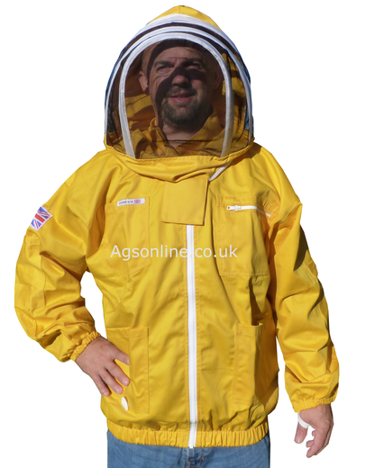 Gelbe Baumwoll-Imkerjacke mit Fechthaube