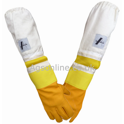 PRO Series Guantes de apicultor amarillo con manguito