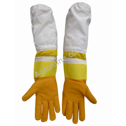 PRO Series Guantes de apicultor amarillo con manguito