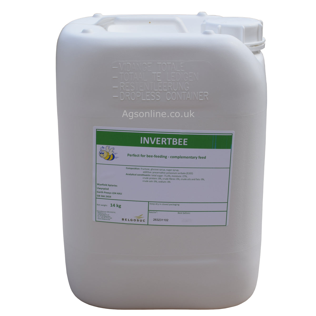 Jarabe Invertbee 14 kg / 10 L – alimento líquido listo para usar | Jarabe de primavera
