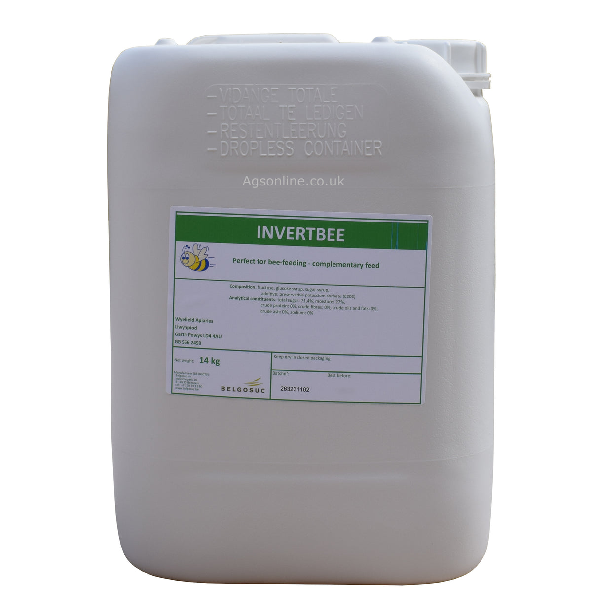 Jarabe Invertbee 14 kg / 10 L – alimento líquido listo para usar | Jarabe de primavera