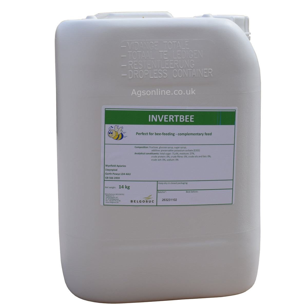 Jarabe Invertbee 14 kg / 10 L – alimento líquido listo para usar | Jarabe de primavera