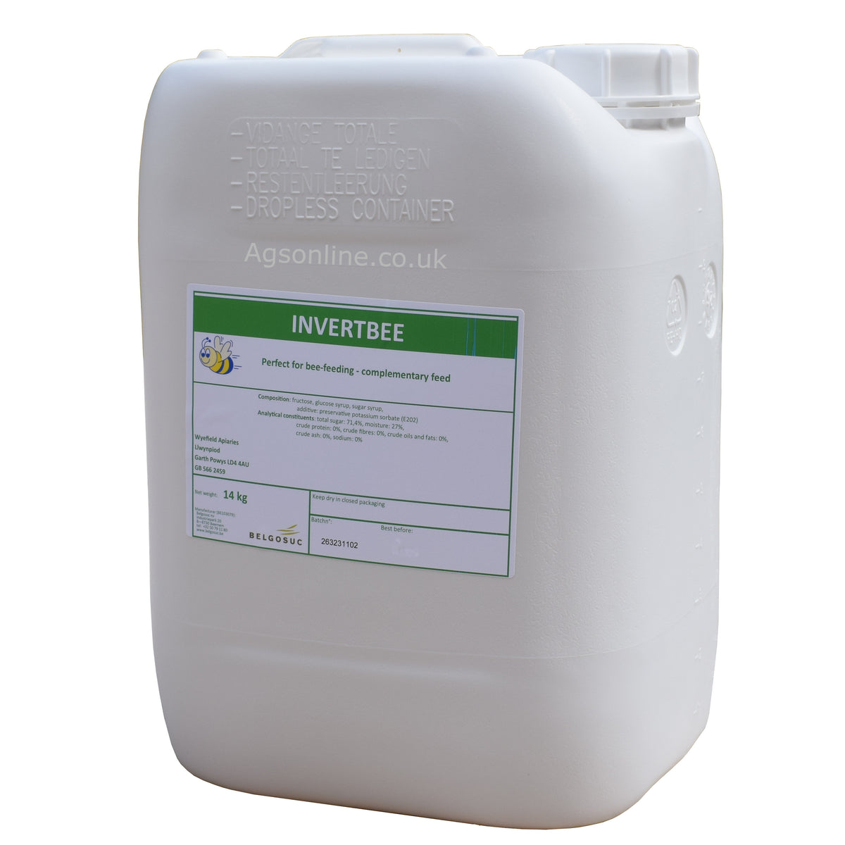 Jarabe Invertbee 14 kg / 10 L – alimento líquido listo para usar | Jarabe de primavera