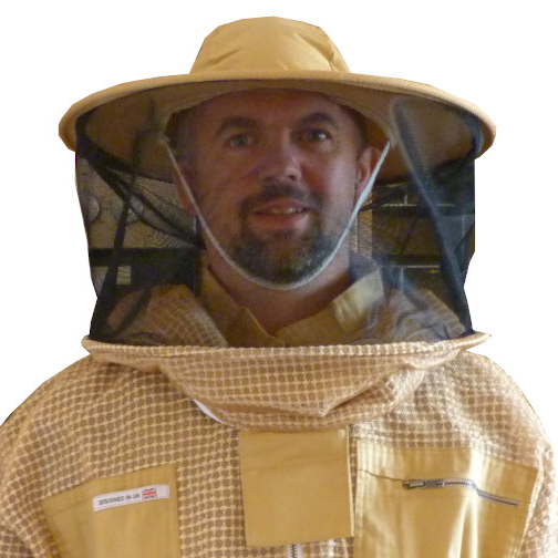 Traje de apicultor oliva de 3 capas con careta redonda